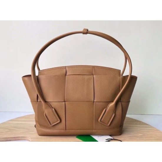 Fake Bottega Veneta Arco Medium Bag Caramel Grained  Replica