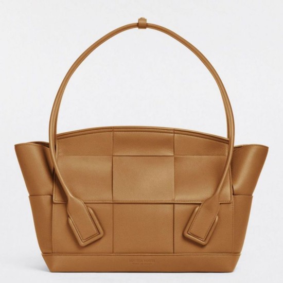Fake Bottega Veneta Arco Medium Bag Caramel Grained  Replica