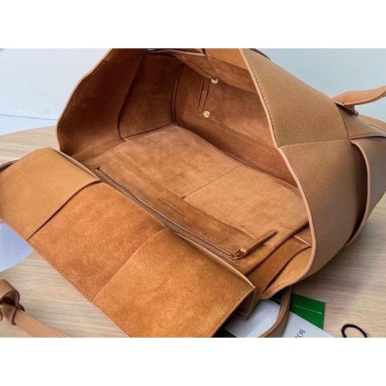 Fake Bottega Veneta Arco Medium Bag Caramel Grained  Replica