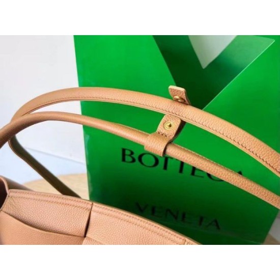 Fake Bottega Veneta Arco Medium Bag Caramel Grained  Replica