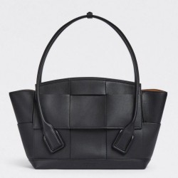 Replica Bottega Veneta Arco Medium Bag Black Grained 