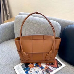 Replica Bottega Veneta Arco Medium Bag Caramel Intrecciato Calfskin