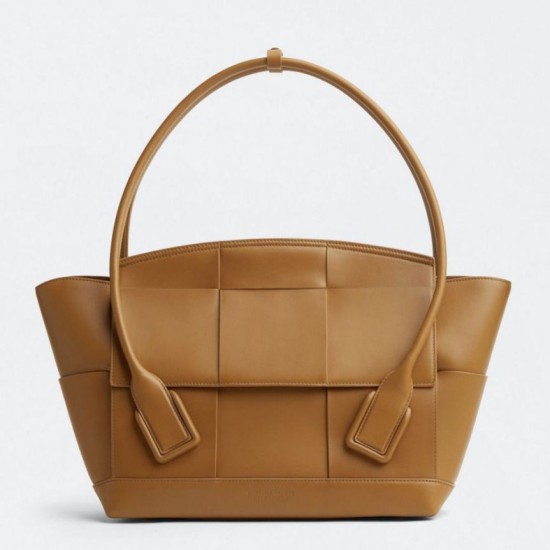 Replica Bottega Veneta Arco Medium Bag Caramel Intrecciato Calfskin