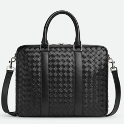 Replica Bottega Veneta Large Briefcase Black Intrecciato Calfskin