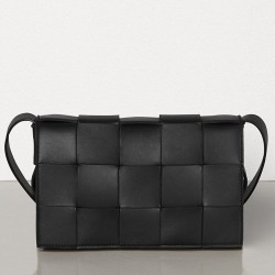 Replica Bottega Veneta Cassette Bag Black Lambskin