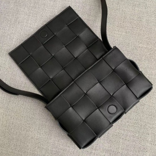 Replica Bottega Veneta Cassette Bag Black Lambskin