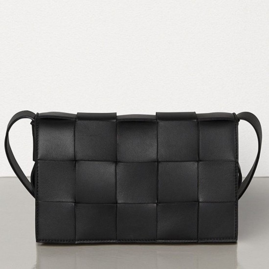 Replica Bottega Veneta Cassette Bag Black Lambskin
