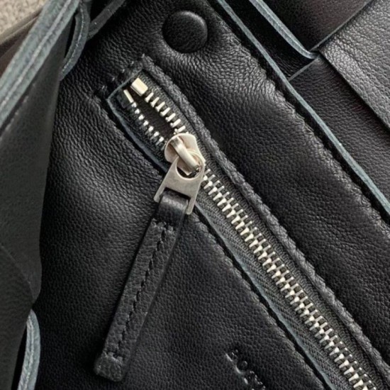Replica Bottega Veneta Cassette Bag Black Lambskin