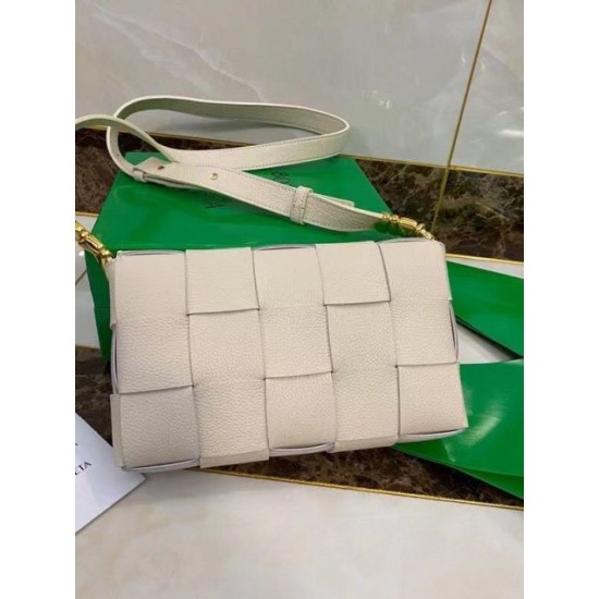 Replica Bottega Veneta Cassette Bag White Grained 