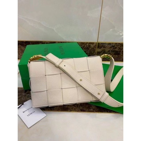 Replica Bottega Veneta Cassette Bag White Grained 