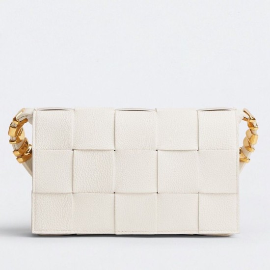 Replica Bottega Veneta Cassette Bag White Grained 