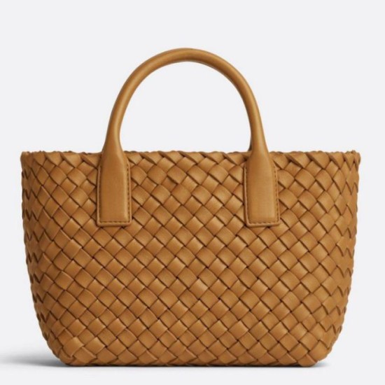 Replica Bottega Veneta Mini Cabat Bag Caramel Intrecciato Lambskin Replica Bottega Veneta Mini Cabat Bag Caramel Intrecciato Lambskin