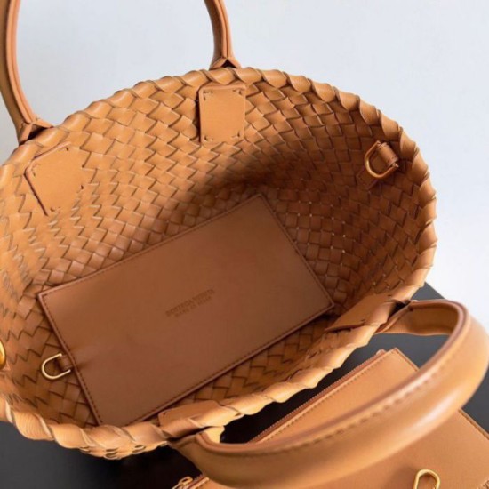 Replica Bottega Veneta Mini Cabat Bag Caramel Intrecciato Lambskin Replica Bottega Veneta Mini Cabat Bag Caramel Intrecciato Lambskin
