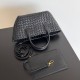 Replica Bottega Veneta Mini Cabat Bag Black Intrecciato Lambskin