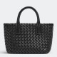 Replica Bottega Veneta Mini Cabat Bag Black Intrecciato Lambskin