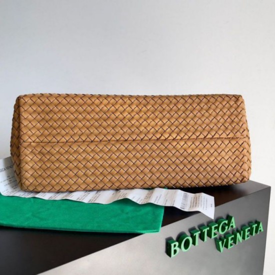 Replica Bottega Veneta Medium Cabat Bag Caramel Intrecciato Lambskin