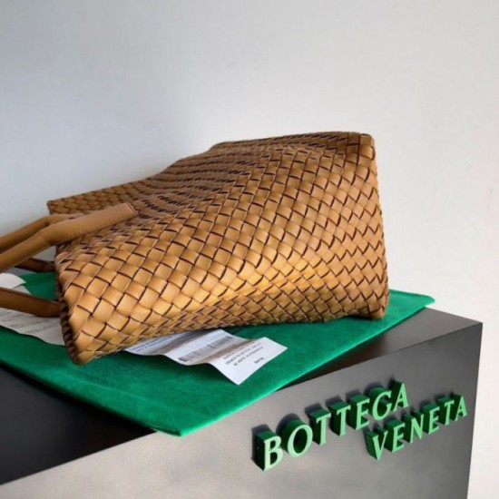 Replica Bottega Veneta Medium Cabat Bag Caramel Intrecciato Lambskin