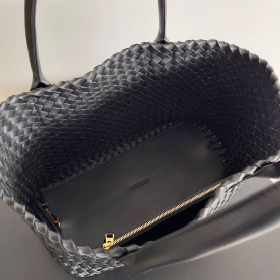Replica Bottega Veneta Medium Cabat Bag Black Intrecciato Lambskin Replica Bottega Veneta Medium Cabat Bag Black Intrecciato Lambskin