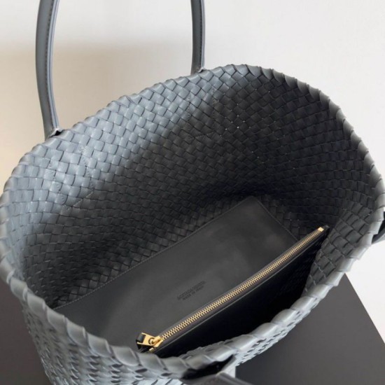 Replica Bottega Veneta Cabat Medium Bag Thunder Intrecciato Lambskin
