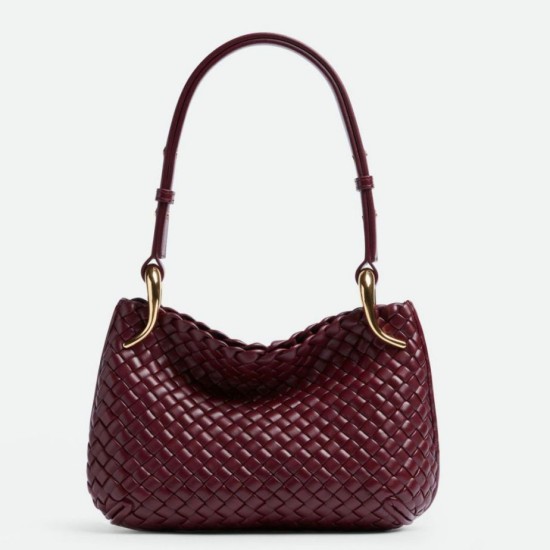 Replica Bottega Veneta Clicker Small Bag Bordeaux Intrecciato Lambskin