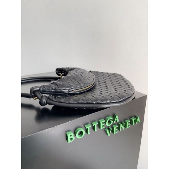 Replica Bottega Veneta Gemelli Medium Bag Black Intrecciato Lambskin