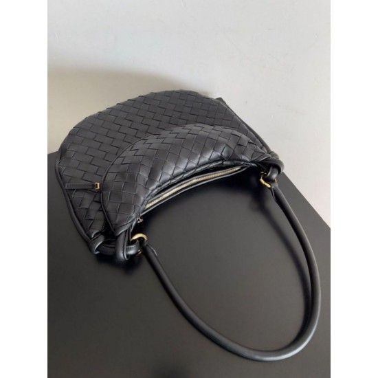 Replica Bottega Veneta Gemelli Medium Bag Black Intrecciato Lambskin