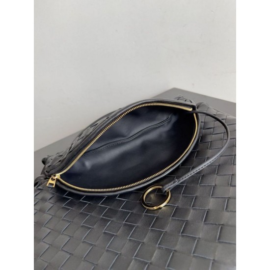 Replica Bottega Veneta Gemelli Medium Bag Black Intrecciato Lambskin