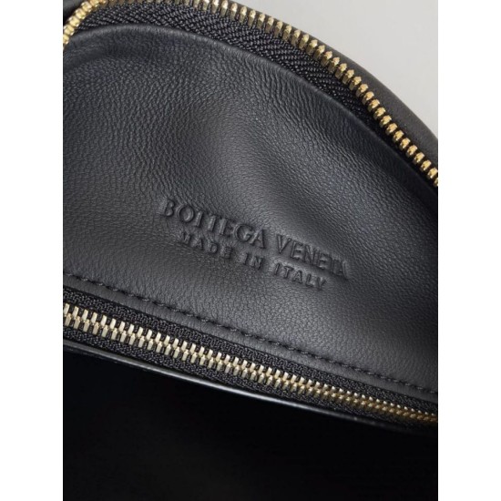 Replica Bottega Veneta Gemelli Medium Bag Black Intrecciato Lambskin