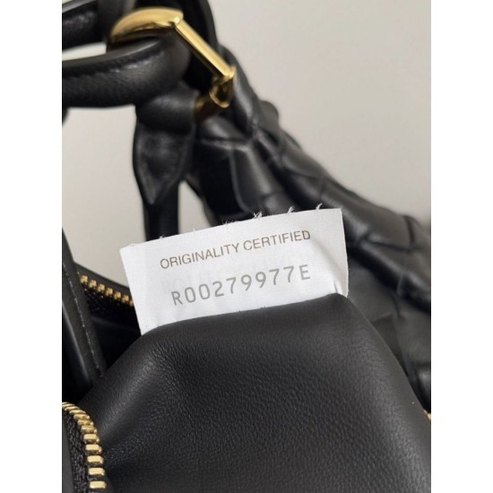 Replica Bottega Veneta Gemelli Medium Bag Black Intrecciato Lambskin