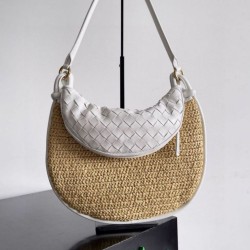 Fake Bottega Veneta Gemelli Medium Bag Natural Raffia Replica
