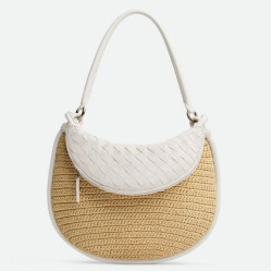 Fake Bottega Veneta Gemelli Medium Bag Natural Raffia Replica