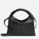 Replica Bottega Veneta Mini Hop Bag Black Intrecciato Calfskin Replica Bottega Veneta Mini Hop Bag Black Intrecciato Calfskin