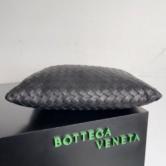 Fake Bottega Veneta Small Hop Bag Black Intrecciato Calfskin Replica