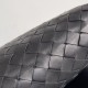 Fake Bottega Veneta Small Hop Bag Black Intrecciato Calfskin Replica