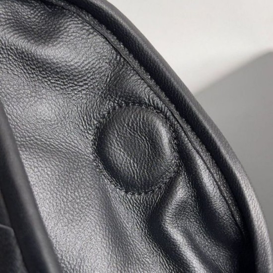 Fake Bottega Veneta Small Hop Bag Black Intrecciato Calfskin Replica
