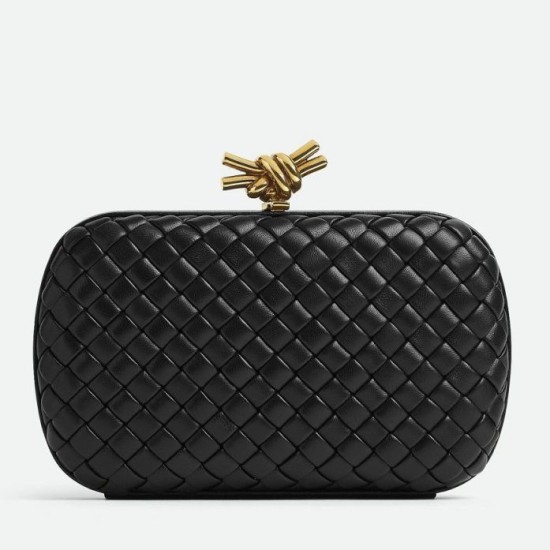 Replica Bottega Veneta Knot Minaudiere Clutch Black Intrecciato Lambskin Replica Bottega Veneta Knot Minaudiere Clutch Black Intrecciato Lambskin