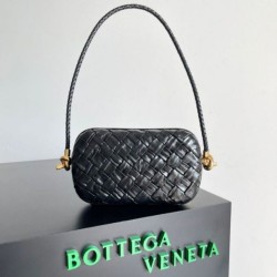 Fake Bottega Veneta Knot Minaudiere On Strap Black Foulard Intreccio  Replica