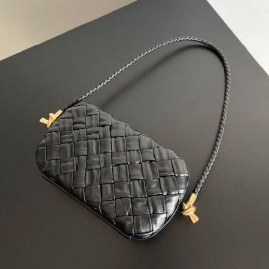 Fake Bottega Veneta Knot Minaudiere On Strap Black Foulard Intreccio  Replica