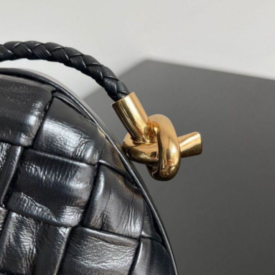 Fake Bottega Veneta Knot Minaudiere On Strap Black Foulard Intreccio  Replica