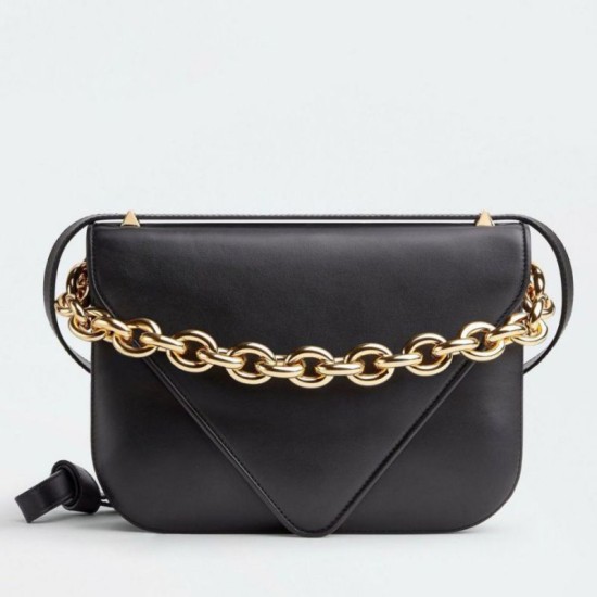Fake Bottega Veneta Mount Medium Envelope Bag Black Calfskin Replica