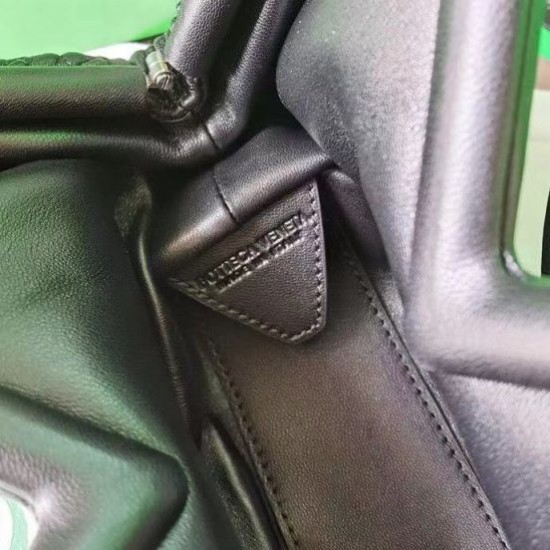 Fake Bottega Veneta Small Point Bag Black Quilted  Replica