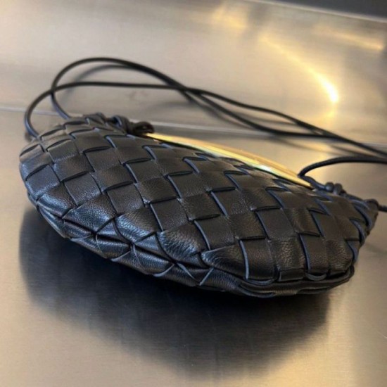 Replica Bottega Veneta Sardine Mini Bag Black Intrecciato Lambskin