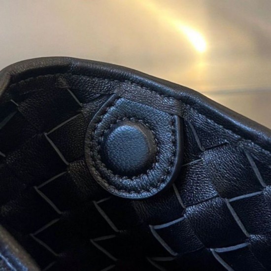 Replica Bottega Veneta Sardine Mini Bag Black Intrecciato Lambskin
