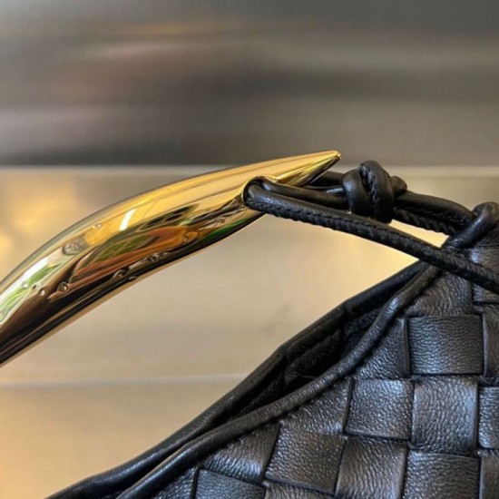 Replica Bottega Veneta Sardine Mini Bag Black Intrecciato Lambskin