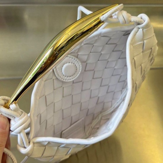 Replica Bottega Veneta Sardine Mini Bag White Intrecciato Lambskin