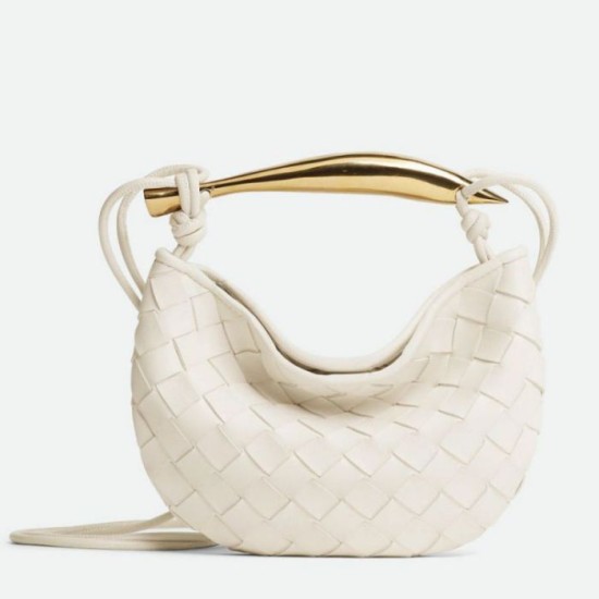 Replica Bottega Veneta Sardine Mini Bag White Intrecciato Lambskin