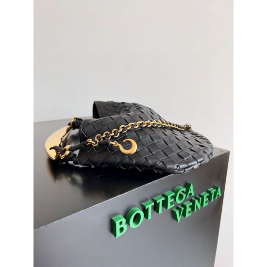 Replica Bottega Veneta Sardine Small Bag with Chain Black Lambskin Replica Bottega Veneta Sardine Small Bag with Chain Black Lambskin