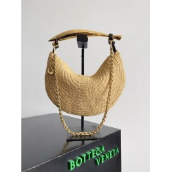 Replica Bottega Veneta Sardine Small Bag with Chain Natural Raffia