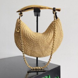 Replica Bottega Veneta Sardine Small Bag with Chain Natural Raffia
