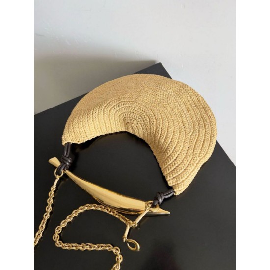 Replica Bottega Veneta Sardine Small Bag with Chain Natural Raffia